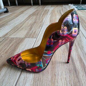 Christian Louboutin Multicolor Holographic Sequin Scalloped Pump